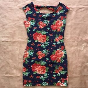 Forever 21Blue Floral Bodycon Dress
